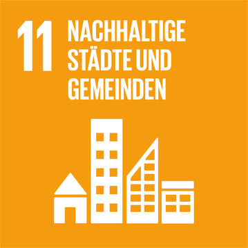 Icons representing Sustainable Development Goals:Sustainable Cities.